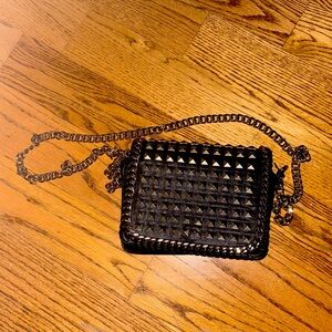 Brand new black bag white spikes cross body